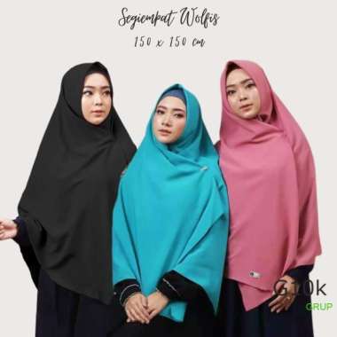 Jilbab Syari Wolfis 150x150 Kerudung Segi Empat syar'i jilbab muslimah TIDAK NERAWANG Grey