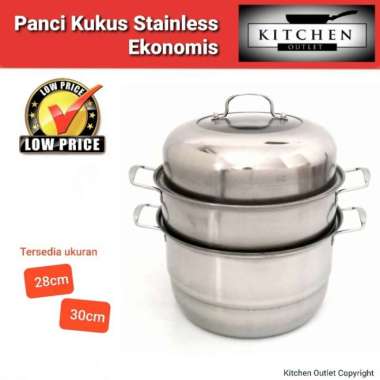 Panci Kukus Steamer Dandang Kukusan Stainless Steel 30cm 3 Susun
