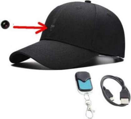 Spy Cam Kamera Pengintai Topi Pria Distro Polos Free Memori 8gb Ori