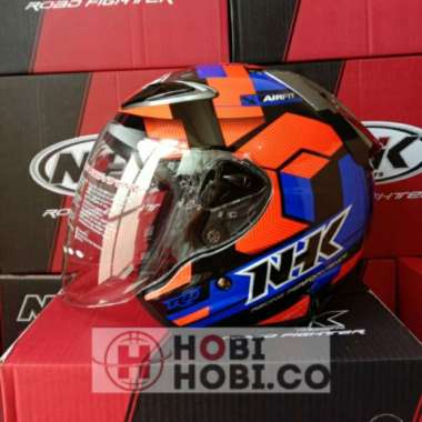 Helm Nhk R6 Motif Cube Black Red Blue Half Face Nhk XL