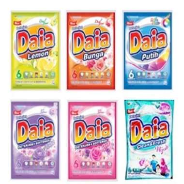 Promo Harga Daia Deterjen Bubuk + Softener Pink per 6 sachet 53 gr - Blibli