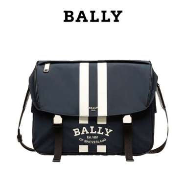 BALLY Fabro Recycled Nylon Messenger Bag - Navy