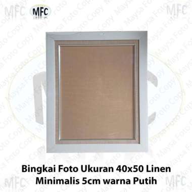 Bingkai Foto 16R atau 20R 40X50 Linen Minimalis Hitam dan Putih Putih