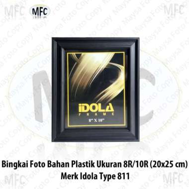 Bingkai Foto 8R atau 10R 20x25 cm idola Plastik Hitam Polos dan motif Type 811