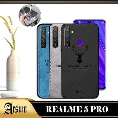 PROMO Case REALME 5 PRO Softcase Deer Bermotif jeans New Casing REALME 5 PRO REALME 5 PRO Biru