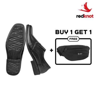 Redknot Argani Hitam Sepatu Kerja Pria Termurah Free Tas 39
