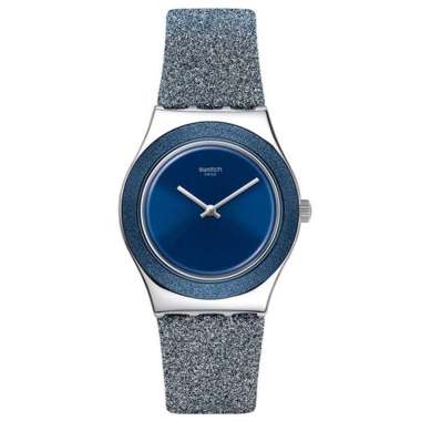 JAM TANGAN SWATCH - JAM SWATCH ORIGINAL YLS221 SWATCH YLS 221 BLUE SPARKLE JAM TANGAN WANITA JAM WAN