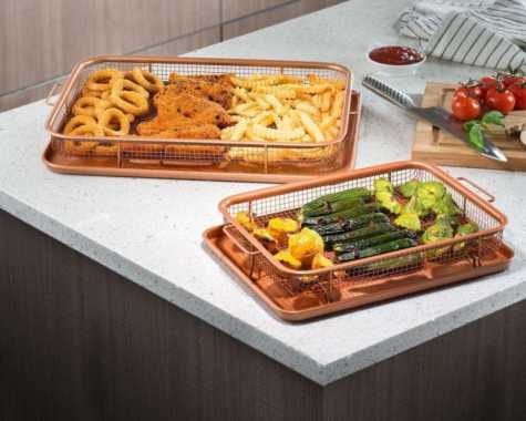 Cooper Crisper Tray Oven Tray Peniris Minyak Nampan Loyang Saringan Cokelat