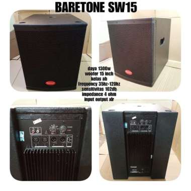 Subwoofer Aktif 15 Inch Baretone SW15 hitam