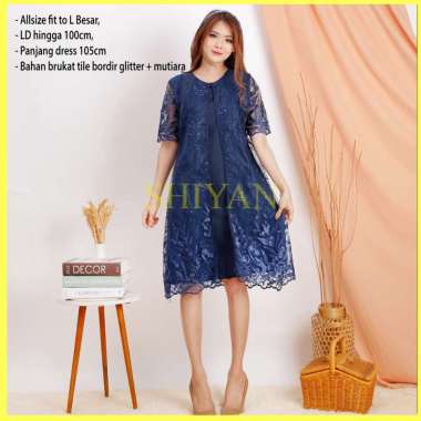 Shiyan Baju Dress Yessy Dres Pesta Mutiara Gaun Bridesmaid Longdress 3 Ukuran Anak Dewasa Jumbo Mewa