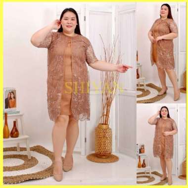 Shiyan Baju Dress Yessy Dres Pesta Mutiara Gaun Bridesmaid Longdress 3 Ukuran Anak Dewasa Jumbo Mewa