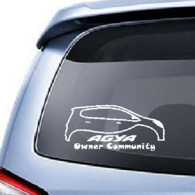 Stiker Agya Owner Community Mobil Toyota Body Kaca Belakang Sticker