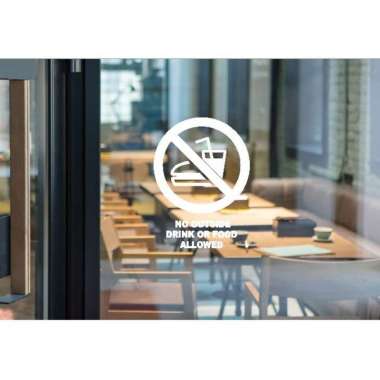 Cutting Stiker Logo No Outside Drink Food Dilarang Bawa Makanan Minuma