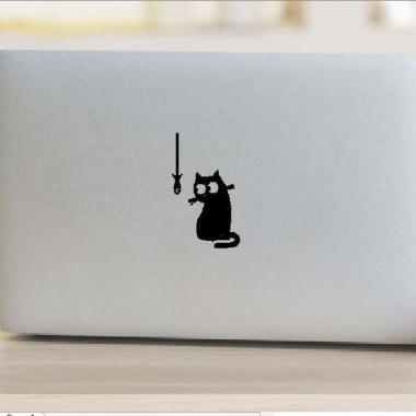 Stiker Ikan Kucing Mobil Kaca Spakbor Motor Laptop Helm Sepeda Cutting Hitam