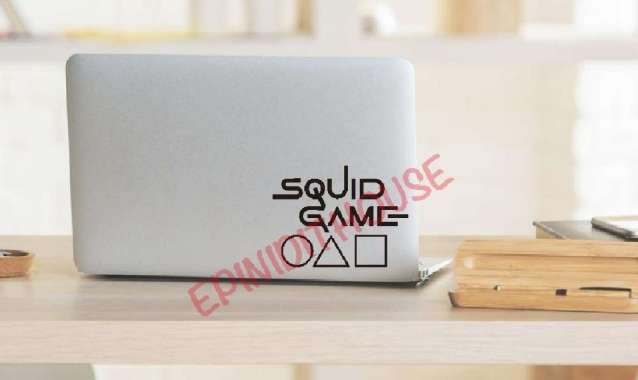 Stiker Logo Squid Game Drama Korea Laptop Mobil Motor Cutting Sticker Putih