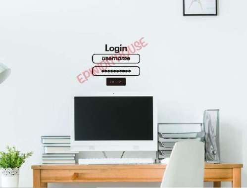 Stiker Login Username Wallstiker Decor Dinding Ruang Office Kantor Cut