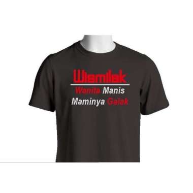 T shirt Kaos Kata Lucu Humor Wismilak Wanita Lengan Pendek Sablon Uni Hitam - XXL