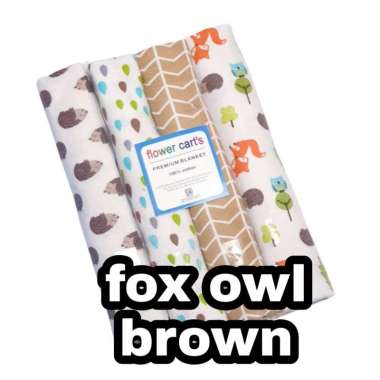 Carter Love/Kolaco 4 Pcs Bedong Bayi / Selimut Bayi 4in1 Flanel / Bedong Bayi Flanel Termurah Fox Ow