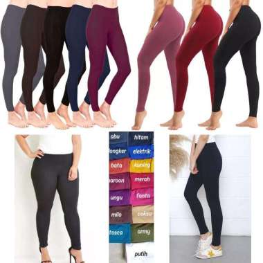 LAGI DISKON - Celana Legging Wanita Dewasa XL-XXL-3XL Jumbo Big Size XL pink