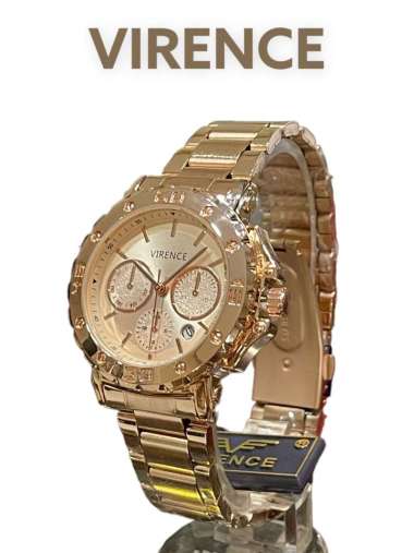 Jam Tangan Virence Wanita Original Strap Stainless Steel Tanggal Aktif Free Box dan Garansi V87324 R