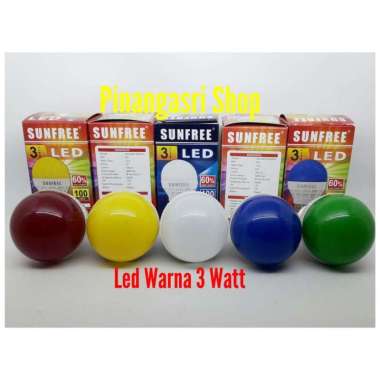 Sunfree Lampu Led Warna Bulb LED 3watt Lampu Tidur Murah Putih