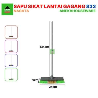 Sapu Sikat Lantai Gagang Panjang 833 Nagata Hijau