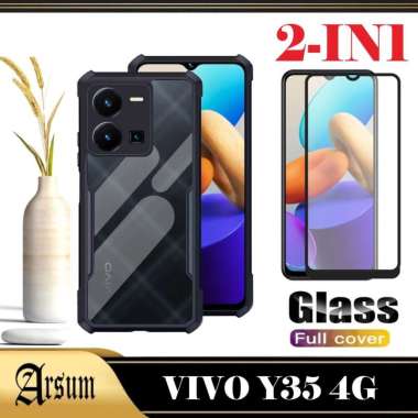 PROMO Case VIVO Y35 2022 Transparan Softcase Casing VIVO Y35 2022 Paket 2IN1 2IN1 VIVO Y35 HITAM