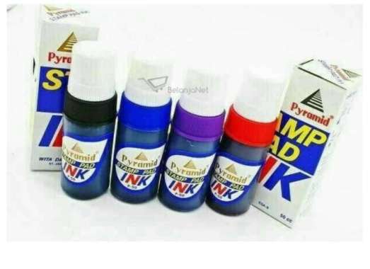 Tinta Stempel Pyramid Ink |Tinta Stamp Pad Ungu Biru Merah Hitam Hijau Merah