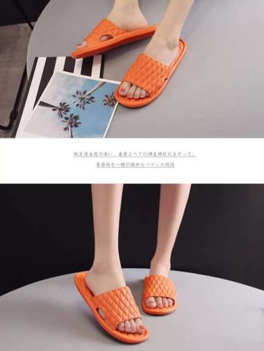 Sandal Rumah Pria Dan Wanita Motif Kokop Polos 38 oranye