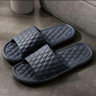 Sandal Rumah Pria Dan Wanita Motif Kokop Polos 37 hitam