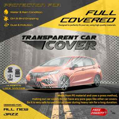 Body Cover Sarung Mobil Plastik ALL NEW JAZZ Tebal Anti Air WATERPROOF