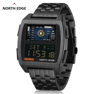NORTH EDGE CYBER TANK Men's Digital Watch Retro Metal Style Waterproof 50M