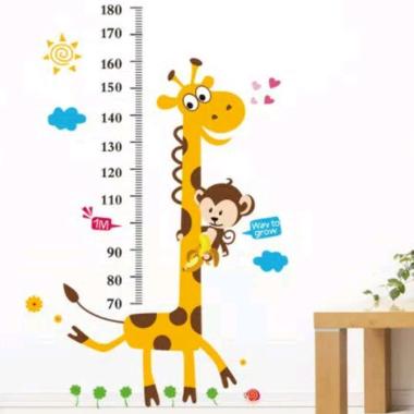 OEM Jerapah Monyet Meteran Tinggi Badan Anak Wall Stiker 008 Multicolour
