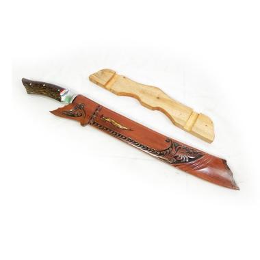 NUZA Patimura Ukir Batik Dural Baja Per Golok Tebas - multicalor