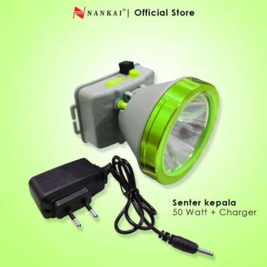 Senter Kepala LED 50 Watt + Charger Nankai