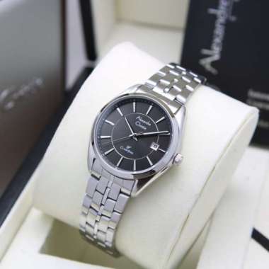 JAM TANGAN WANITA ALEXANDRE CHRISTIE ORIGINAL AC 8578 LD SILVER BLACK