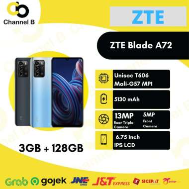 ZTE Blade A72 [ 3GB / 128GB ] Smartphone - Garansi Resmi Space Grey