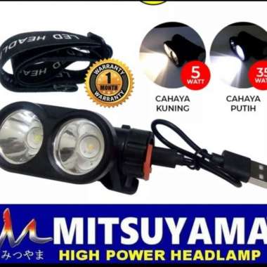MITSUYAMA MS 1923 SENTER KEPALA LAMPU KUNING DAN PUTIH LED