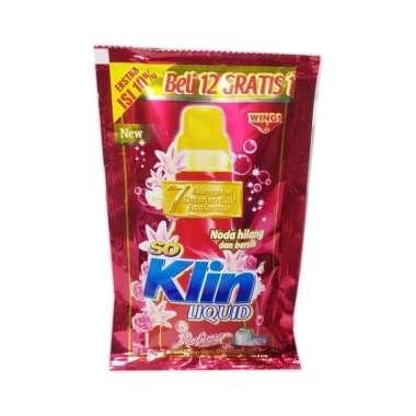 So Klin Detergent Cair Renceng 48ml 1 DUS ( 120 + 20 Sachet ) Scarlet Blossom Perfume