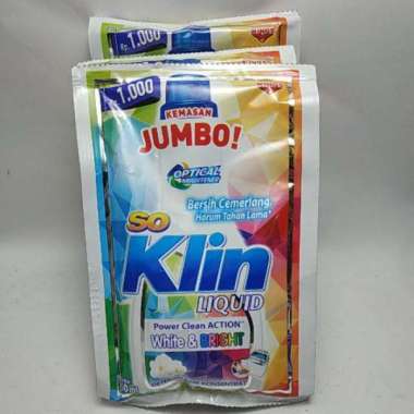So Klin Detergent Cair Renceng 48ml 1 DUS ( 120 + 20 Sachet ) White &amp; Bright