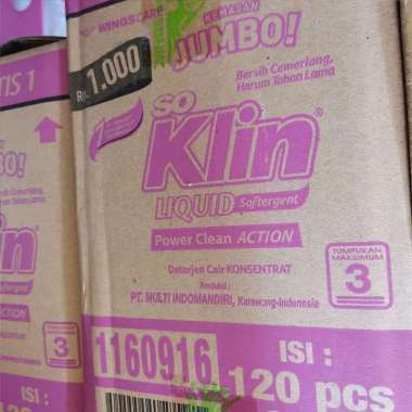 So Klin Detergent Cair Renceng 48ml 1 DUS ( 120 + 20 Sachet ) Antibacteria Pink