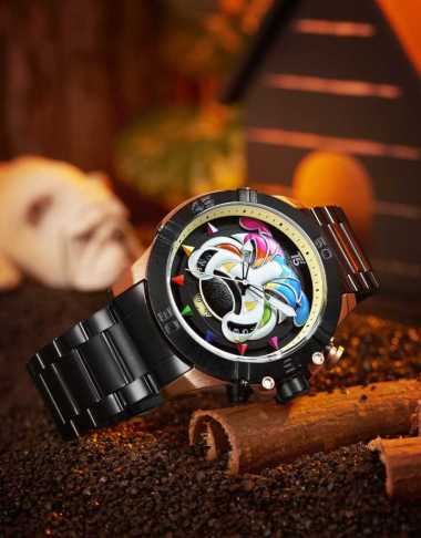 Jam Tangan Pria T5 Bulldog Lover Original Tali Stainless Steel Chronograp Stopwatch Free Box dan Gar