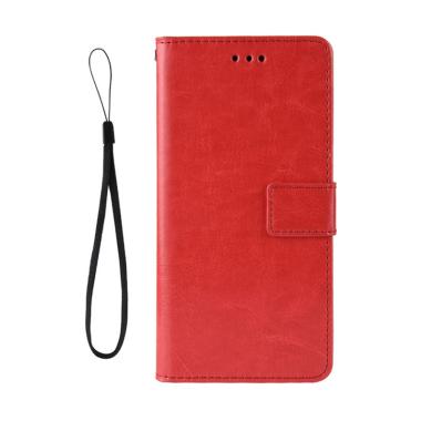 Flip Cover Samsung Galaxy A6 Plus A6plus leater case casing kulit - Samsung Galaxy A6 Plus RED