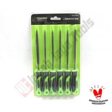 TEKIRO GT-FS1847 Kikir Set 6 Pcs 5.5 Inch - Kikir Besi Kayu Files