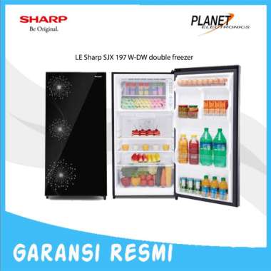 Kulkas Sharp 1 Pintu 187 Liter SJX 197 W-DW double freezer