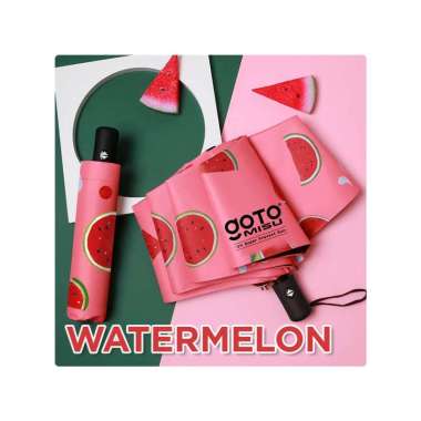Goto Misu Umbrella Payung Lipat Otomatis Motif Hujan Anti UV WATERMELON