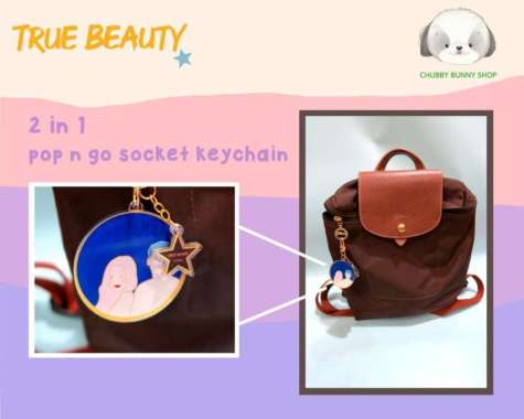 True Beauty Han Seo Jun Blue Gantungan Kunci 2 in 1 Keychain Popsocket