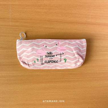 Hello Summer Flamingo Pencil Case Tempat Pensil Lucu Korea Multicolor