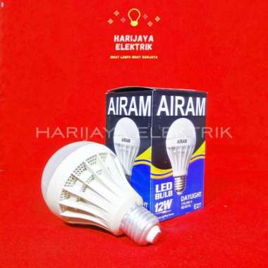 AIRAM LAMPU BOHLAM LED 12 WATT BULAT E27 BULB HEMAT LISTRIK DAYLIGHT