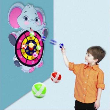 Mainan Balita Konsentrasi Dart Board Velcro Toy Panah Lempar Bola Tem